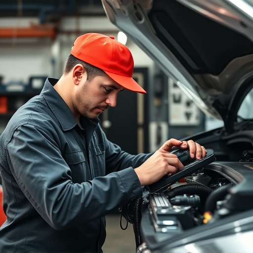 auto technician working