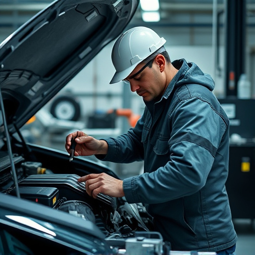 auto technician working
