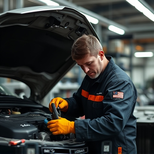 auto technician working