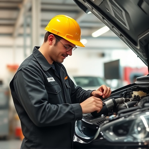 auto technician working