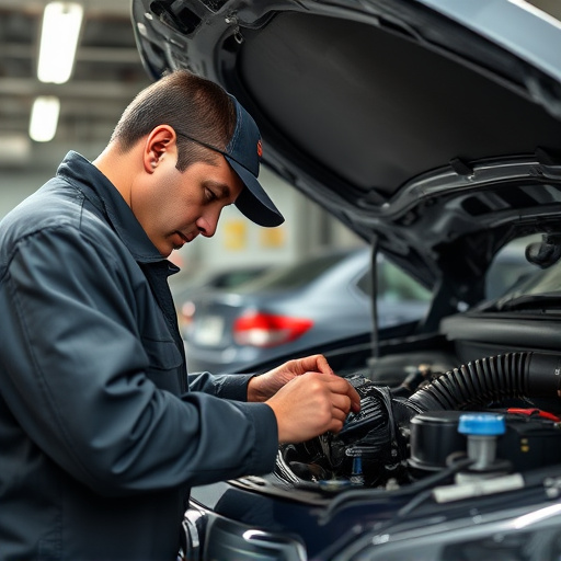 auto technician working