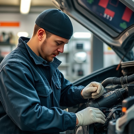 auto technician working