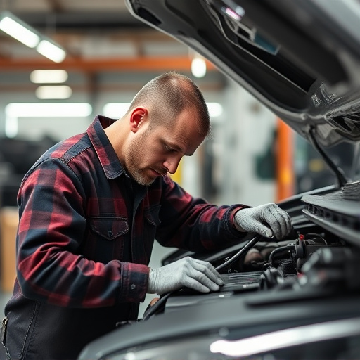 auto technician working