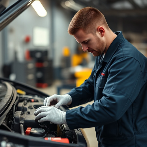 auto technician working