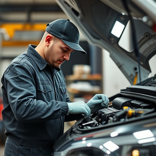 auto technician working