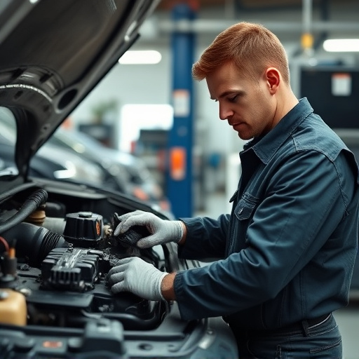 auto technician working