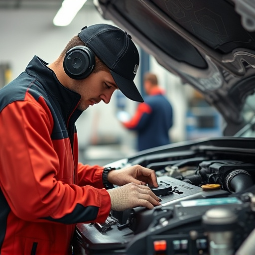 auto technician working