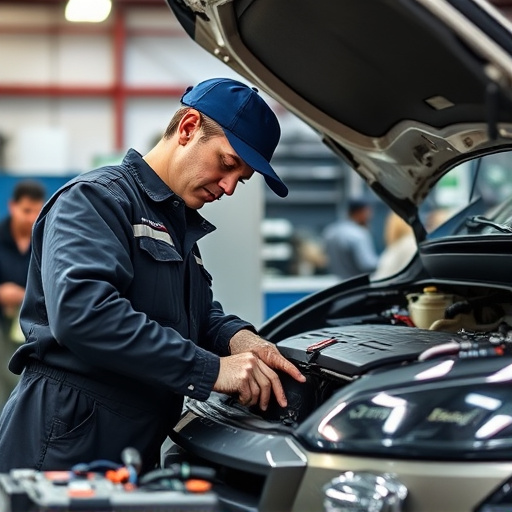 auto technician working