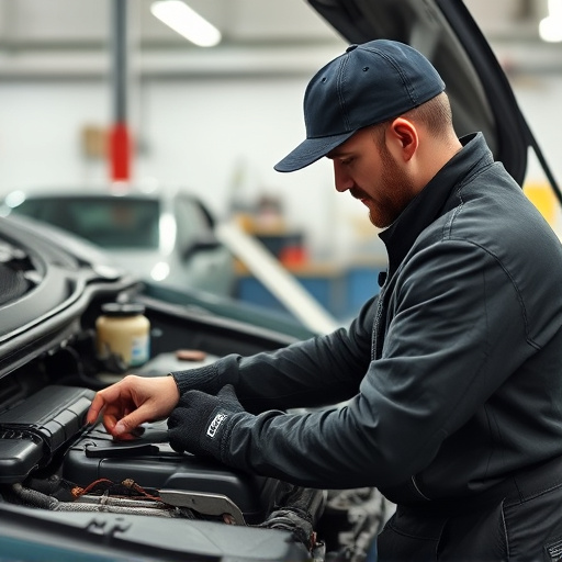 auto technician working