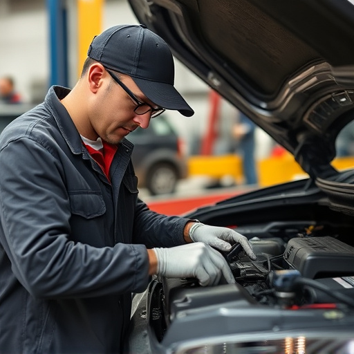auto technician working
