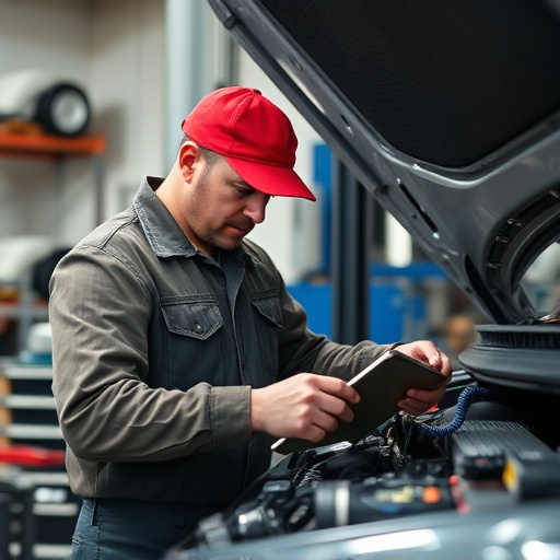 auto technician working