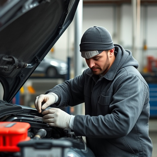 auto technician working
