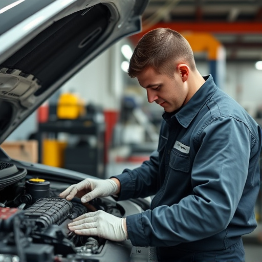 auto technician working