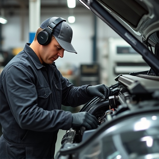 auto technician working