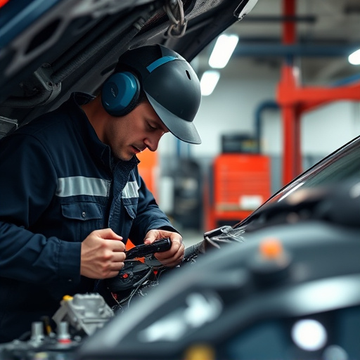 auto technician working