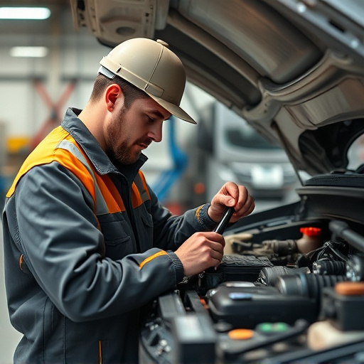auto technician working