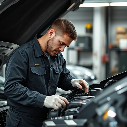 auto technician working