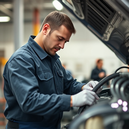 auto technician working