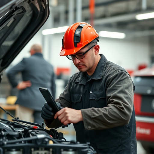 auto technician working