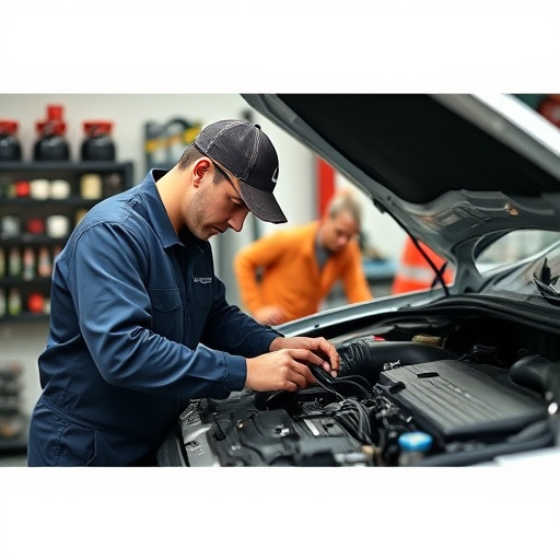 auto technician working