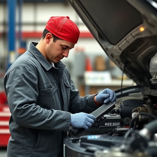 auto technician working