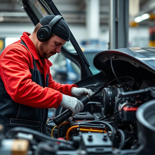auto technician working