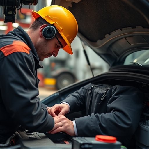 auto technician working