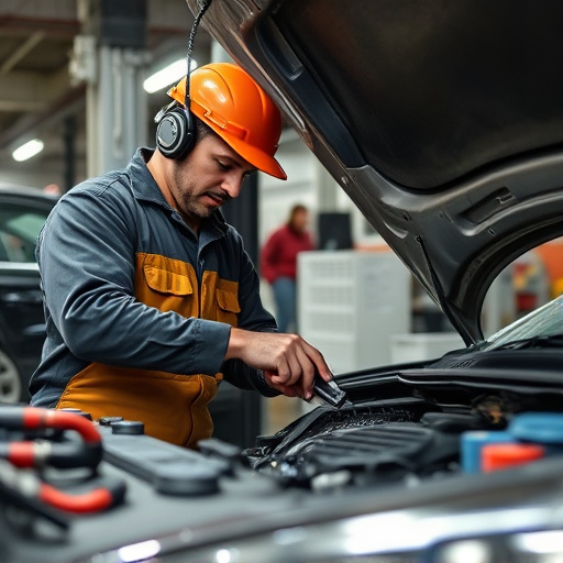auto technician working