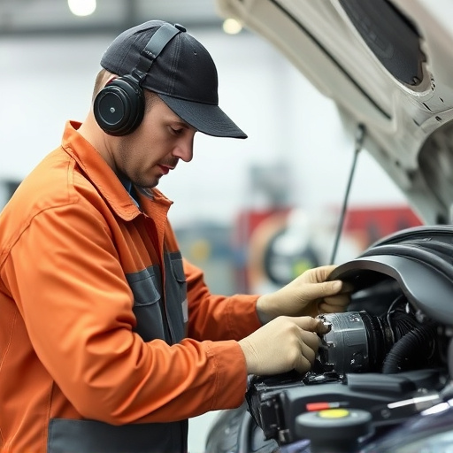 auto technician working
