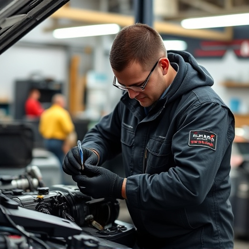 auto technician working