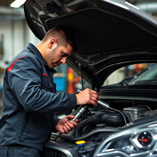 auto technician working