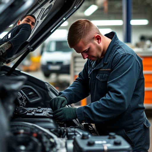 auto technician working