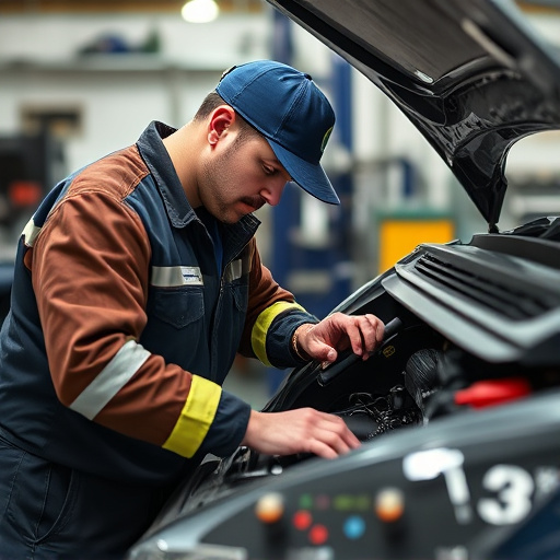 auto technician working