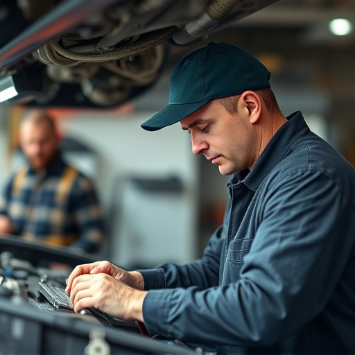 auto technician working
