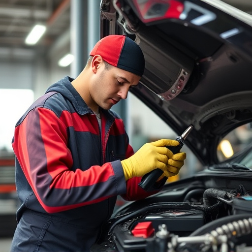 auto technician working