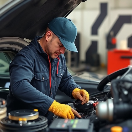 auto technician working