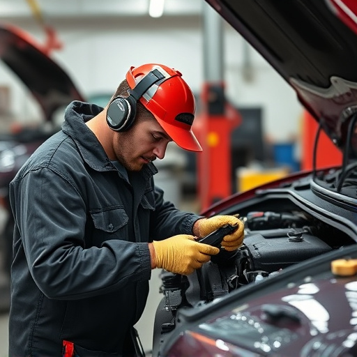auto technician working