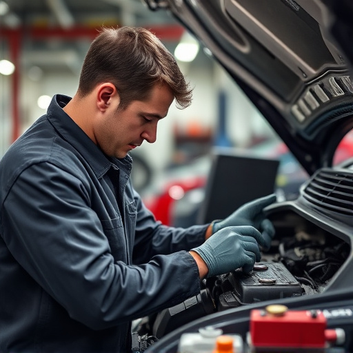 auto technician working