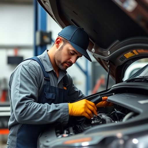 auto technician working