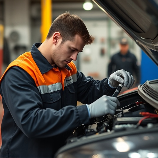 auto technician working