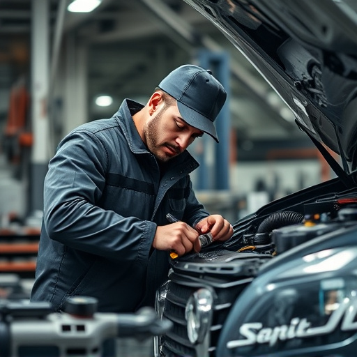 auto technician working