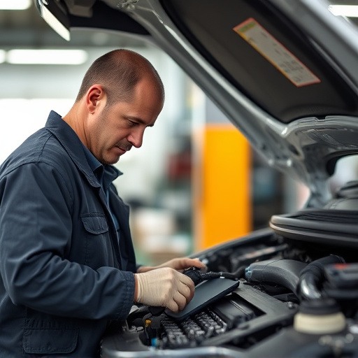 auto technician working
