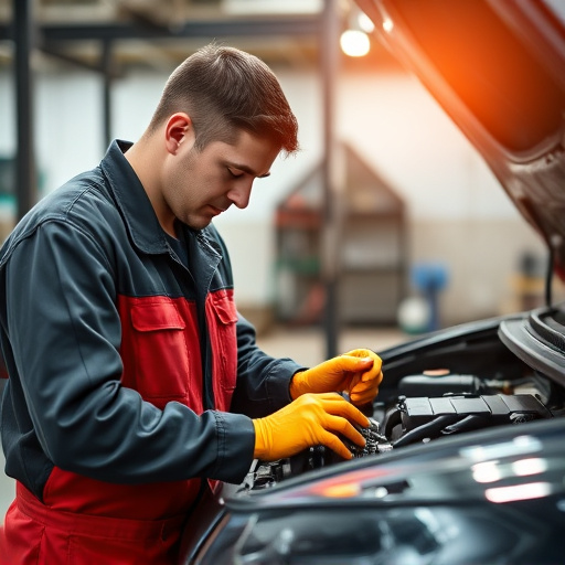 auto technician working