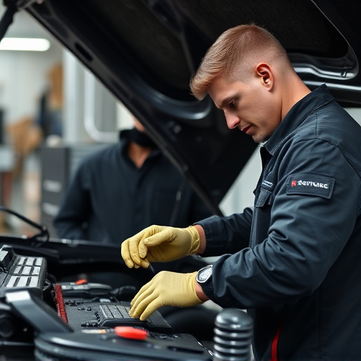 auto technician working