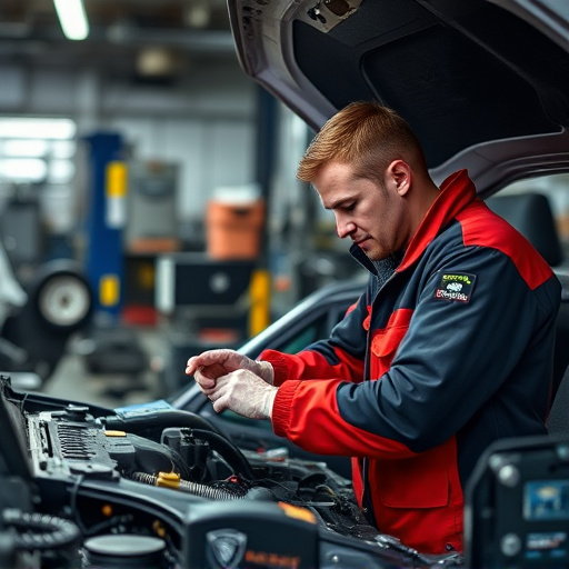 auto technician working