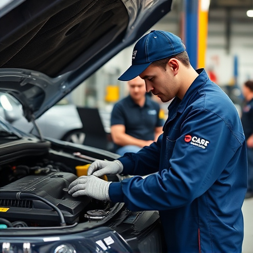 auto technician working