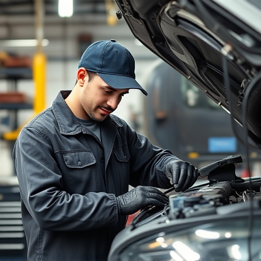 auto technician working