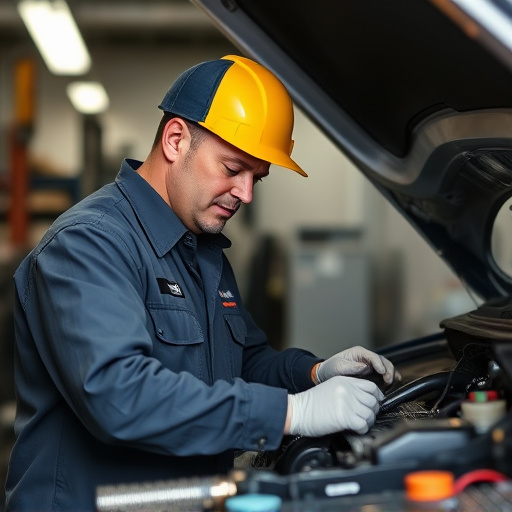 auto technician working