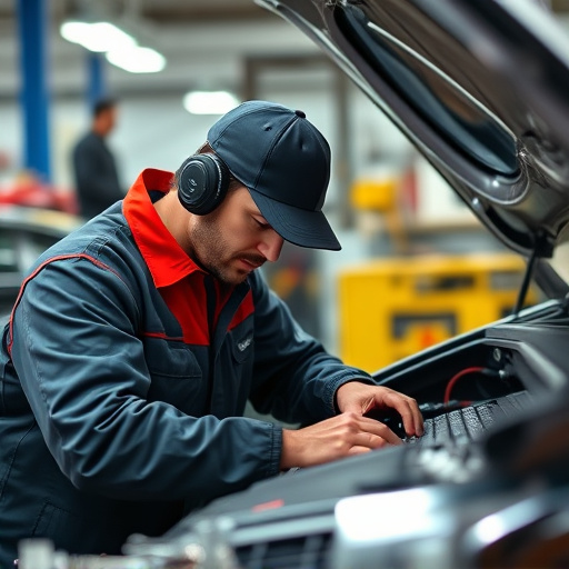 auto technician working