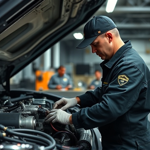 auto technician working